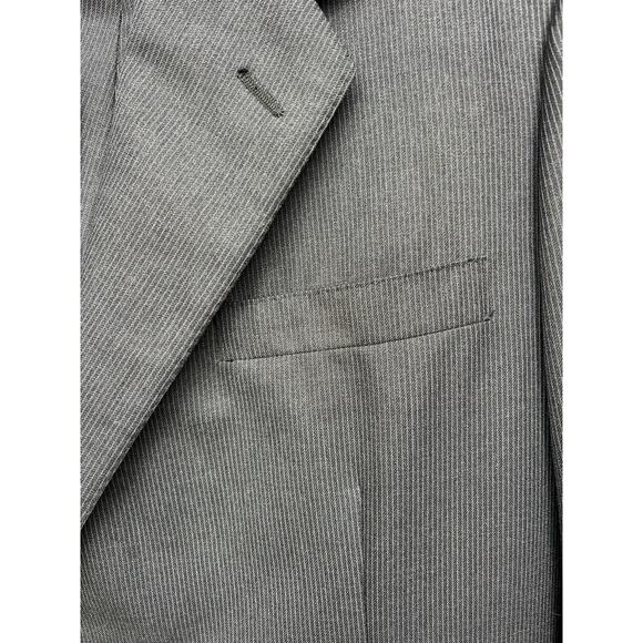 Custom Holland Sherry Charcoal Gray 2pc Pinstriped Suit 37 x 29 - Picture 6 of 16
